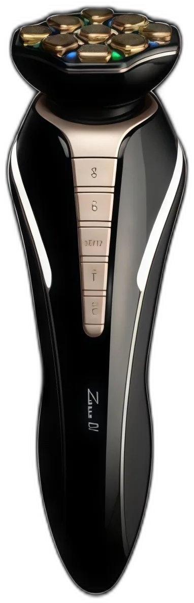 Dr. Arrivo Zeus IV beauty device in black, front view with 9-electrode head